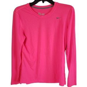Nike Womens Hot Pink Dri-Fit Long Sleeve Athletic Shirt Size M EUC